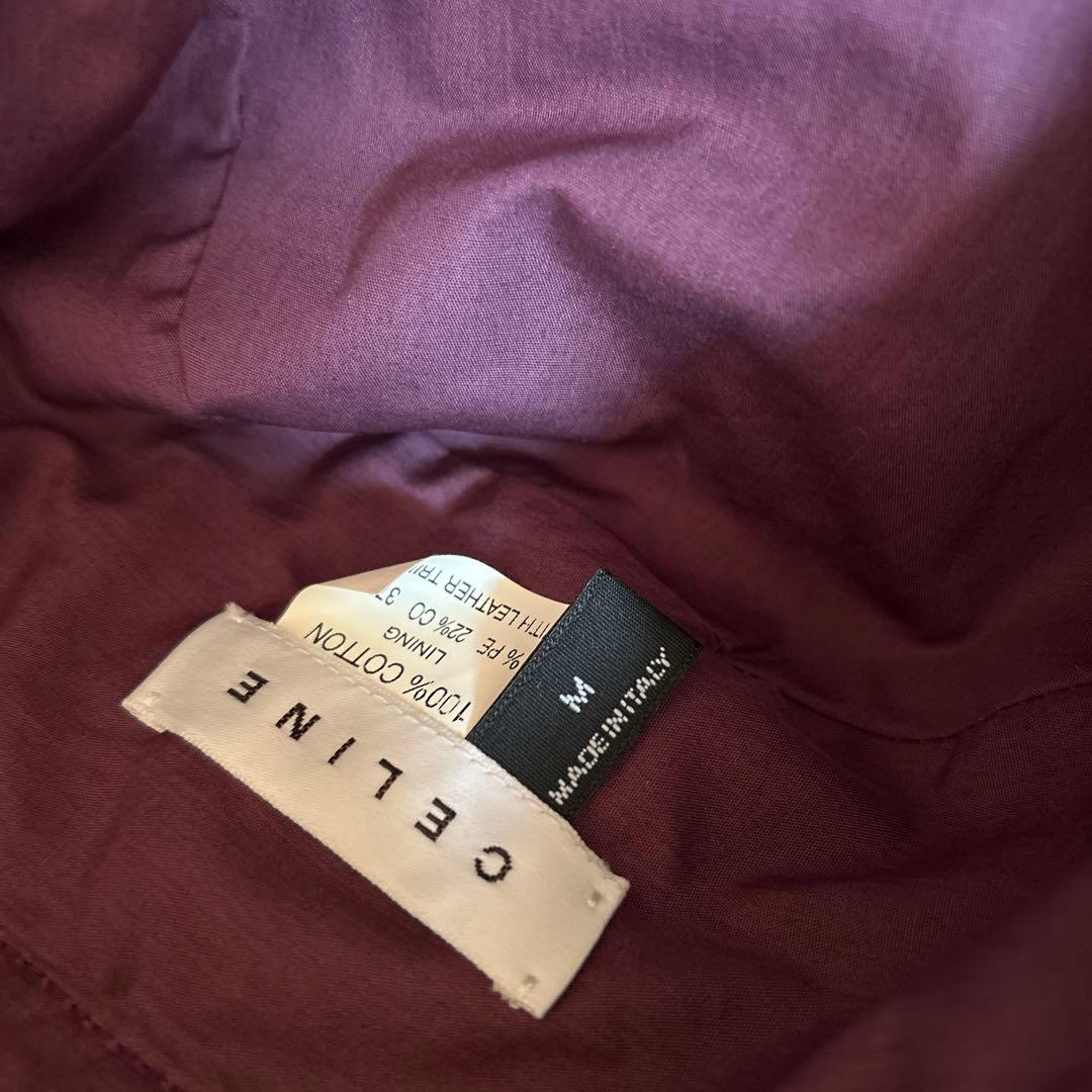 CELINE バケットハット デニム トリオンフ 総柄 Mサイズ　ワイン色　匿名