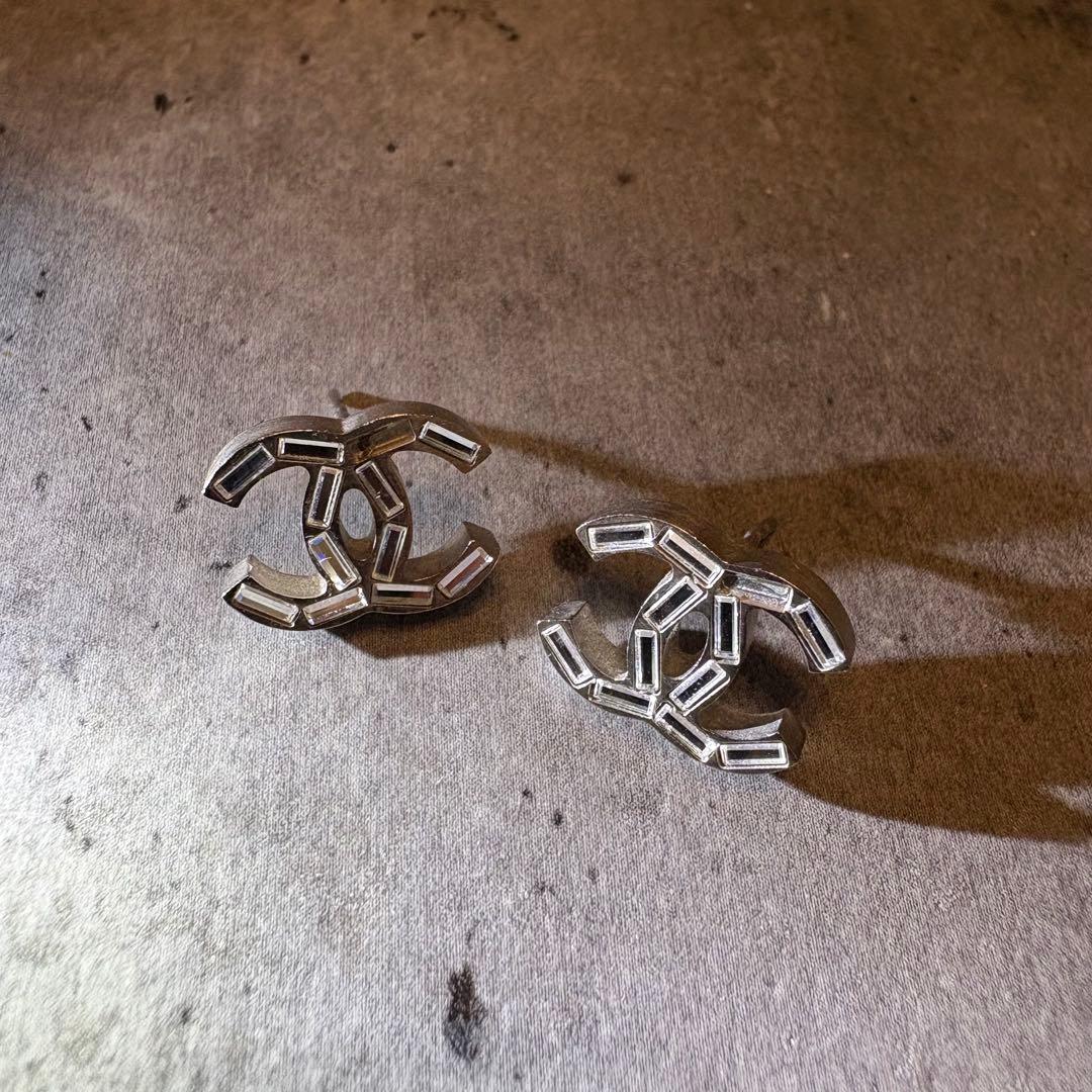 シャネル ピアス ココマーク スクエアストーン マメあり CHANEL