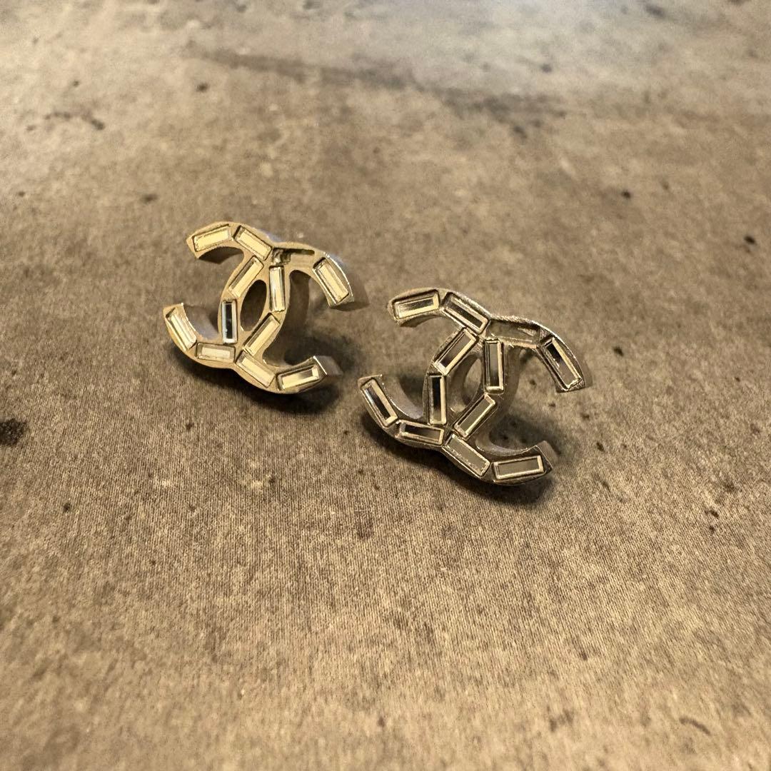 シャネル ピアス ココマーク スクエアストーン マメあり CHANEL
