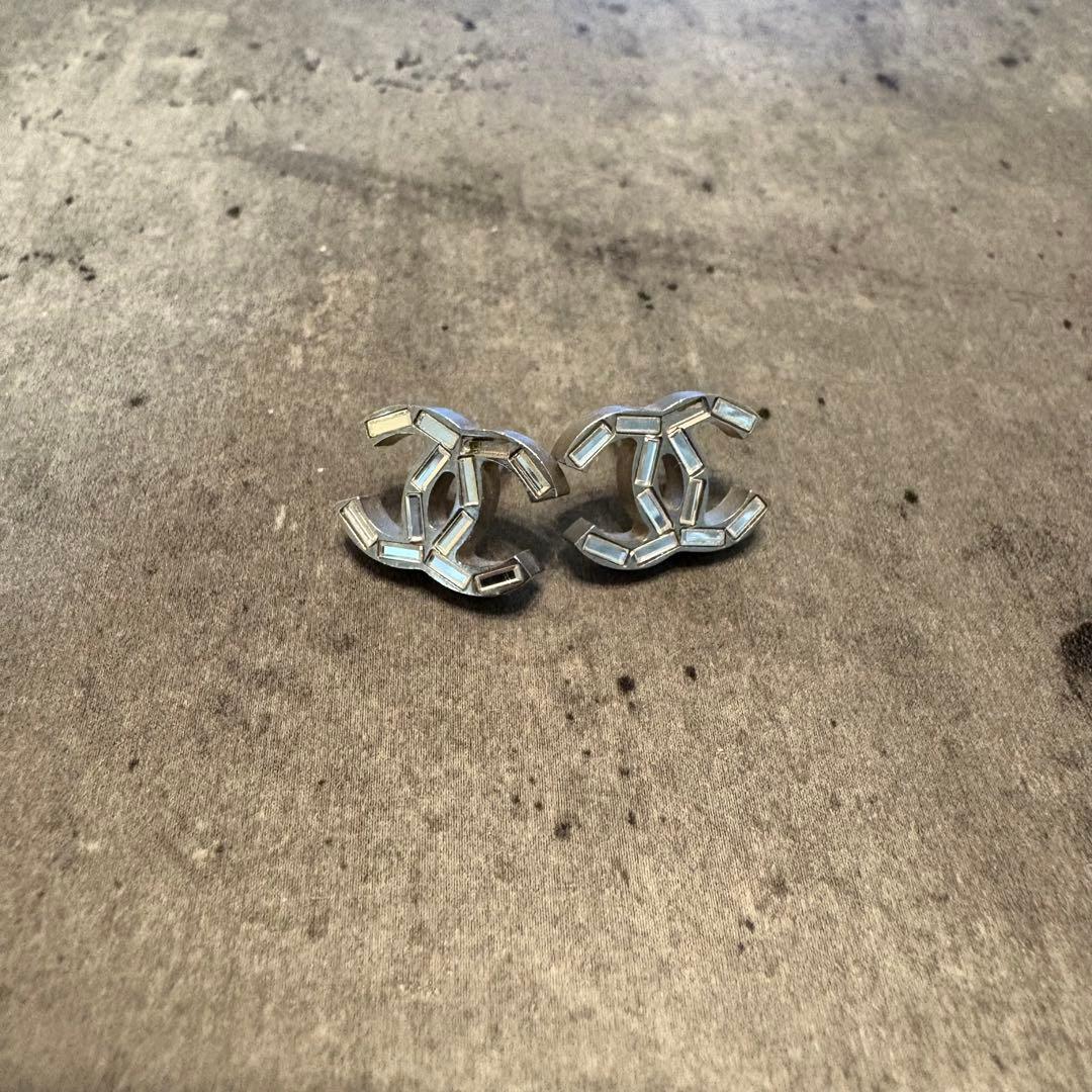 シャネル ピアス ココマーク スクエアストーン マメあり CHANEL