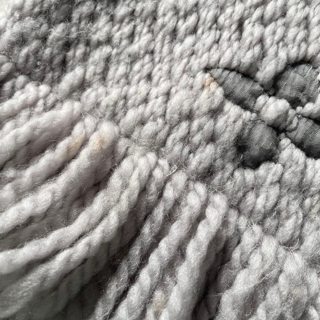 ルイヴィトン シルク混 ニット マフラー モノグラム ニット LVロゴ グレー