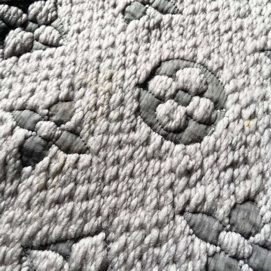 ルイヴィトン シルク混 ニット マフラー モノグラム ニット LVロゴ グレー