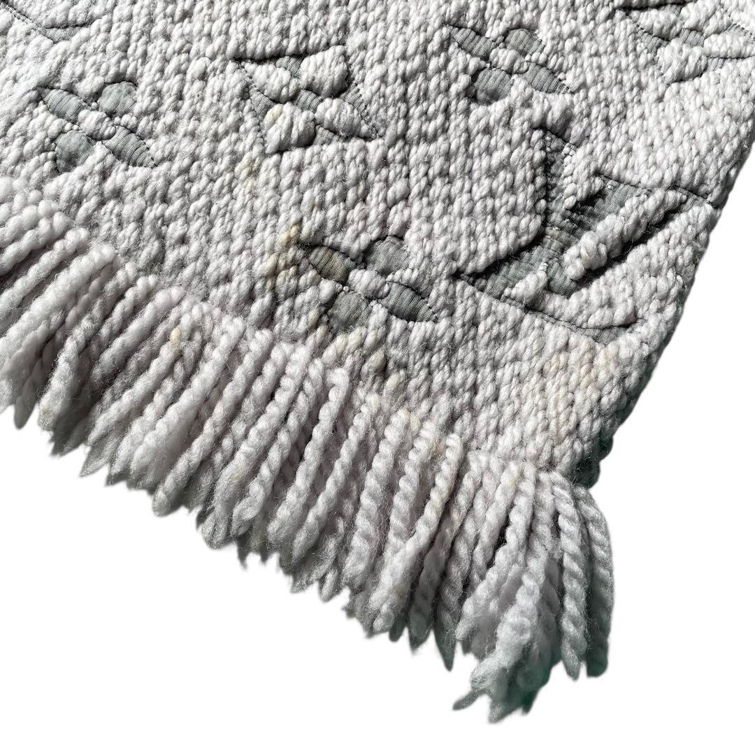 ルイヴィトン シルク混 ニット マフラー モノグラム ニット LVロゴ グレー