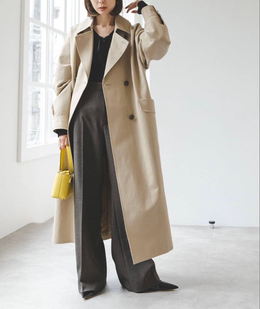 NOBLE コットンダブルクロスロングコート