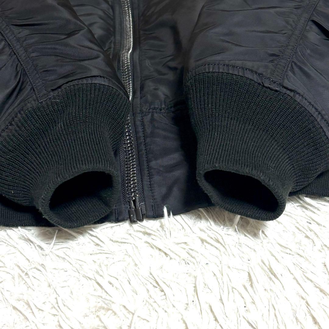 Alpha✨️美品MA-1 フライトジャケット リバーシブル 刺繍 黒 第5空軍