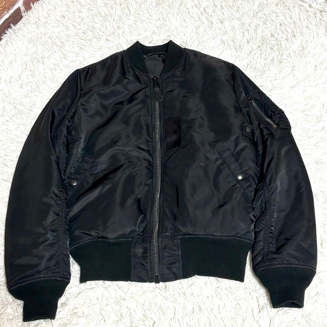 Alpha✨️美品MA-1 フライトジャケット リバーシブル 刺繍 黒 第5空軍