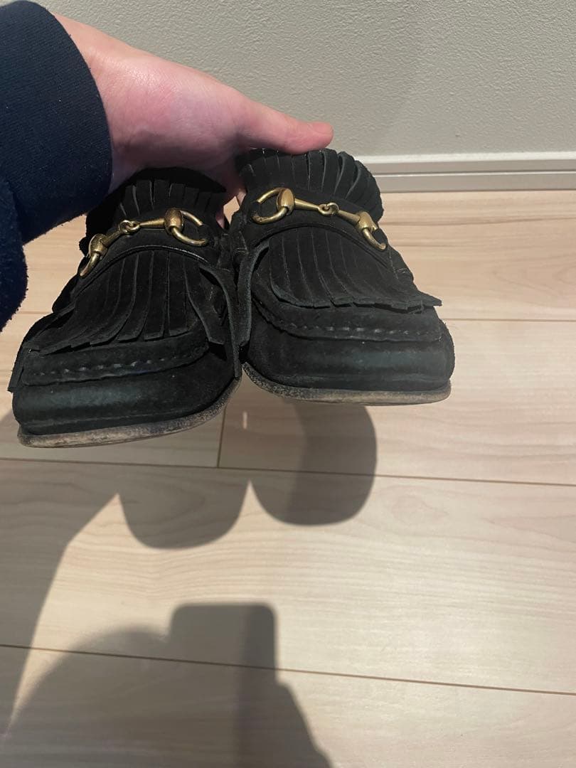 GUCCI タッセルローファー 黒 ブラック レザー ビット ゴールド グッチ