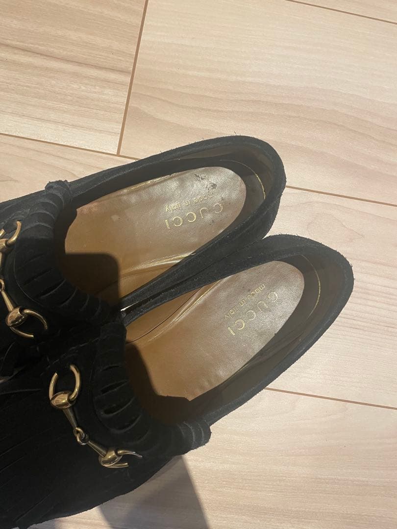 GUCCI タッセルローファー 黒 ブラック レザー ビット ゴールド グッチ