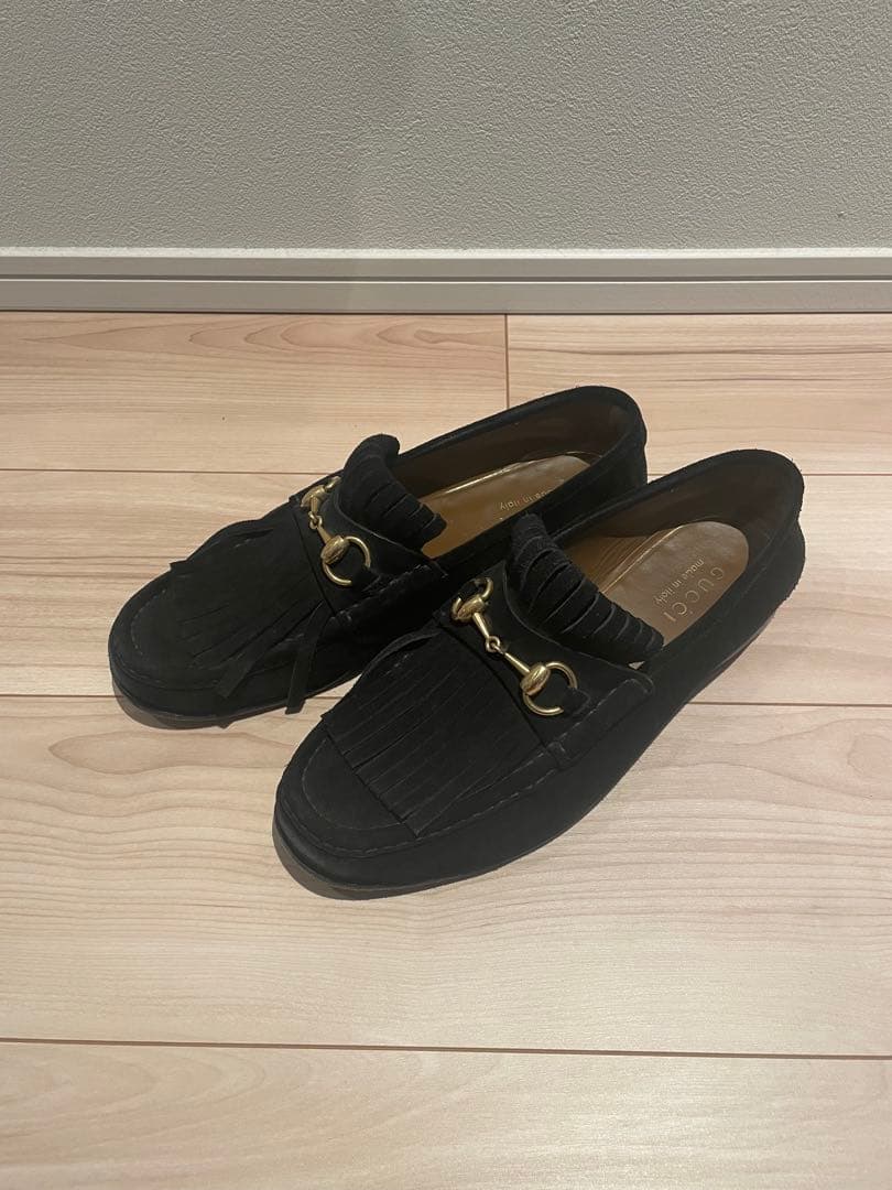 GUCCI タッセルローファー 黒 ブラック レザー ビット ゴールド グッチ