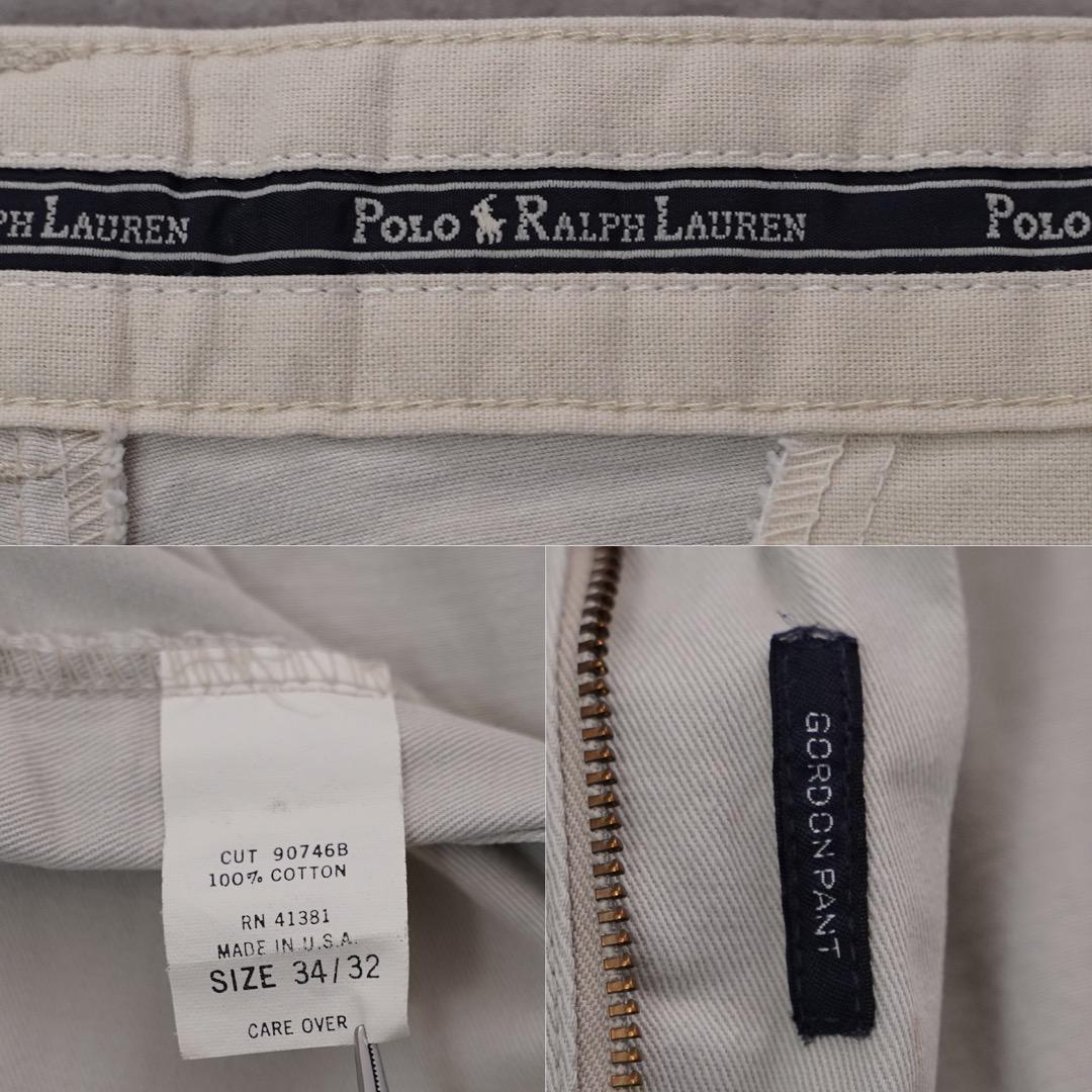 ポロ ラルフローレン W34 ポロチノ USA製 90s ベージュ 14922