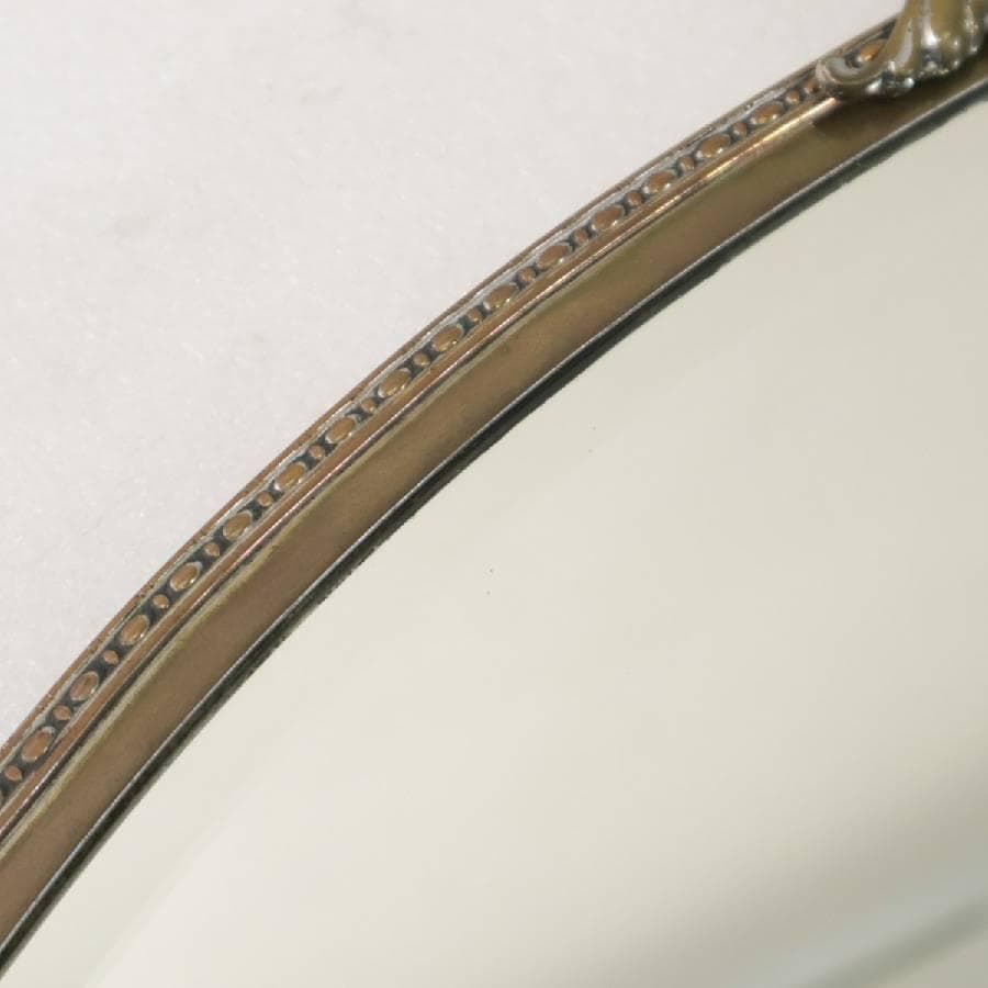 ロイズアンティークス 焼印あり オーバル ウォールミラー 壁掛け鏡 真鍮枠