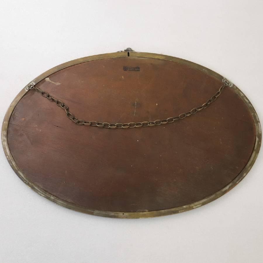 ロイズアンティークス 焼印あり オーバル ウォールミラー 壁掛け鏡 真鍮枠