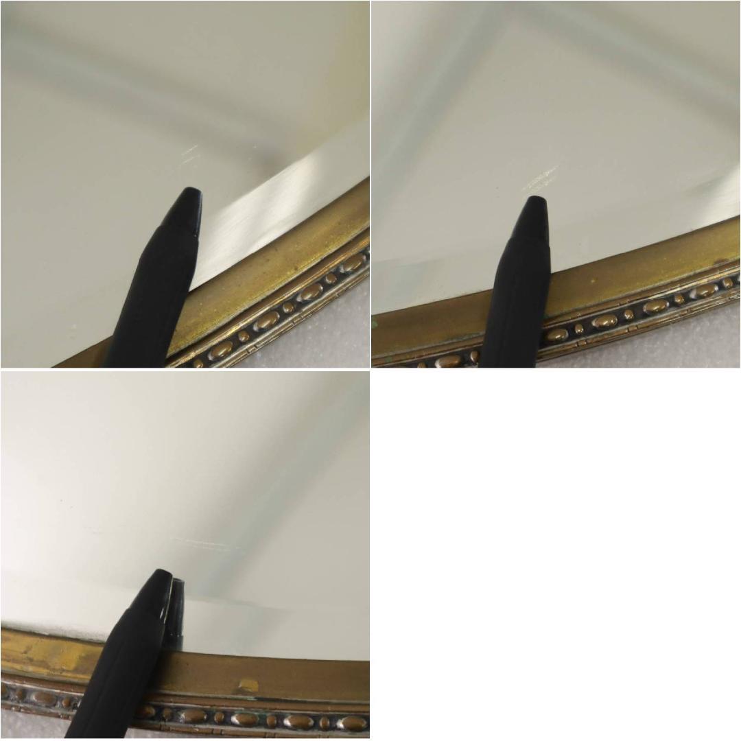 ロイズアンティークス 焼印あり オーバル ウォールミラー 壁掛け鏡 真鍮枠