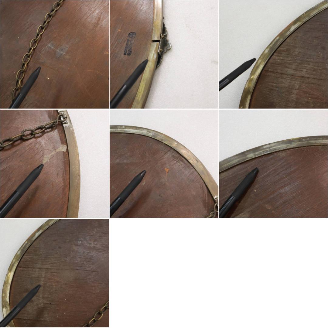 ロイズアンティークス 焼印あり オーバル ウォールミラー 壁掛け鏡 真鍮枠