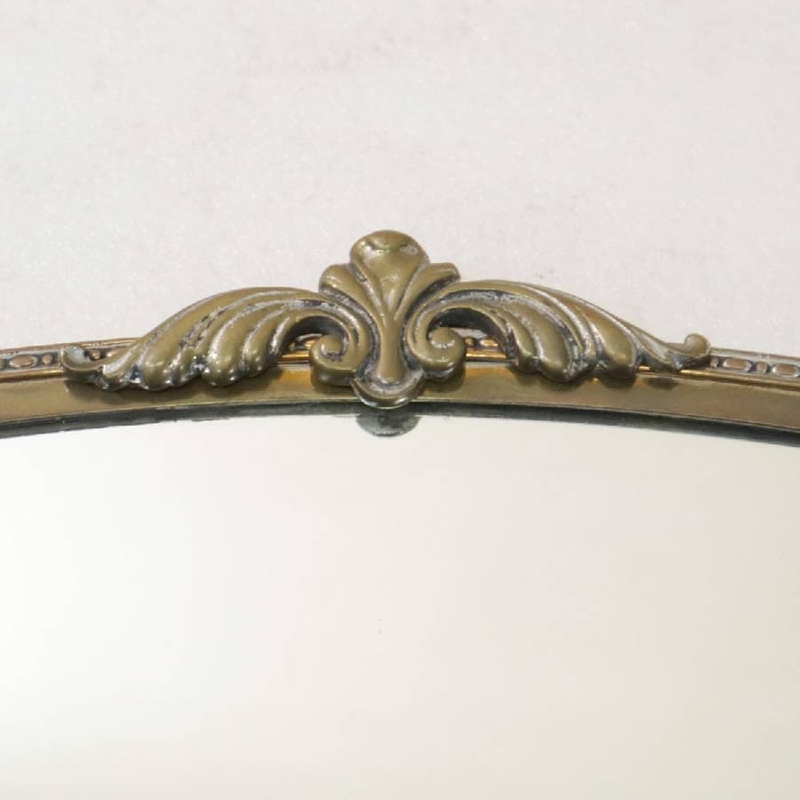 ロイズアンティークス 焼印あり オーバル ウォールミラー 壁掛け鏡 真鍮枠