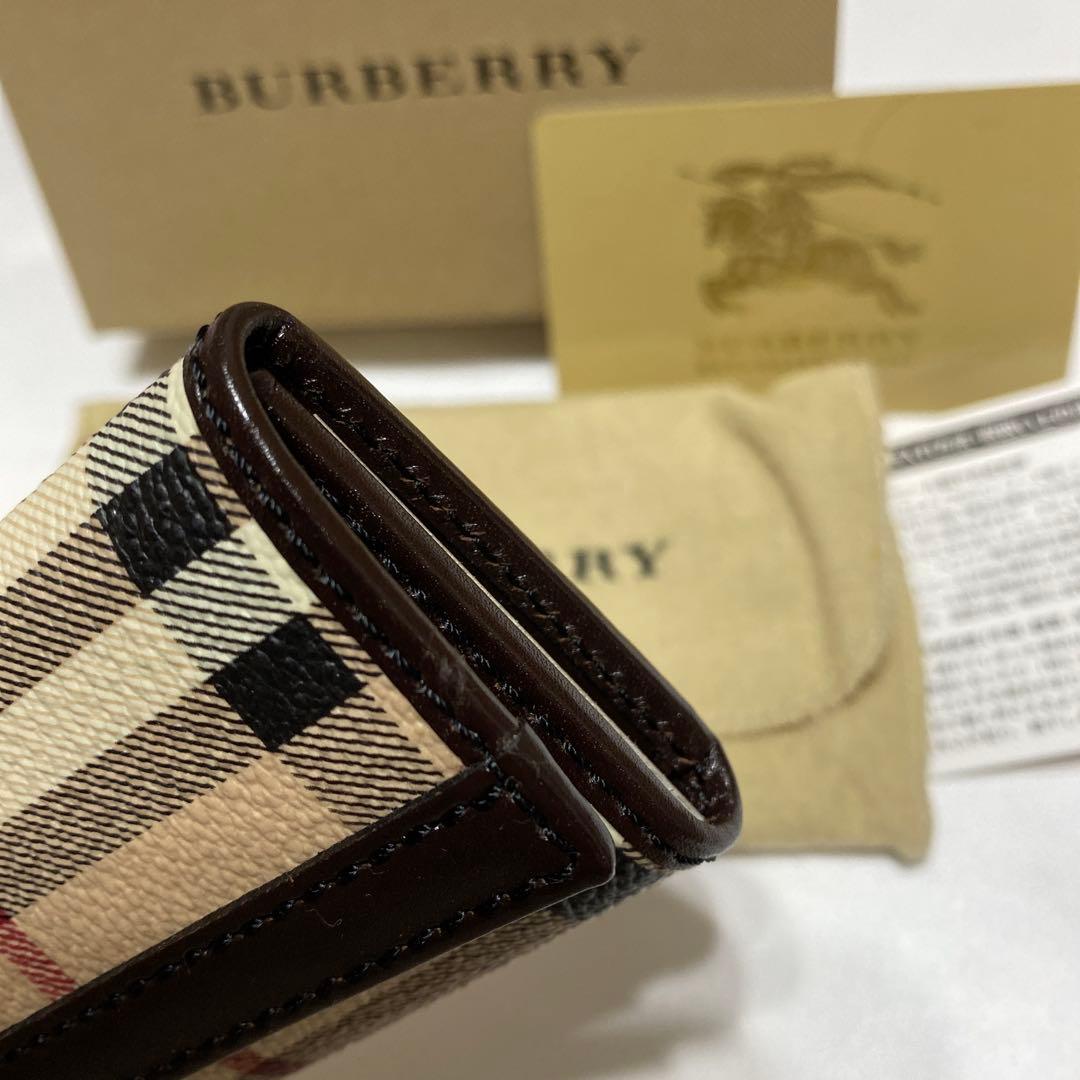 未使用　バーバリー　BURBERRY　6連キーケース　PVCレザー　チェック柄
