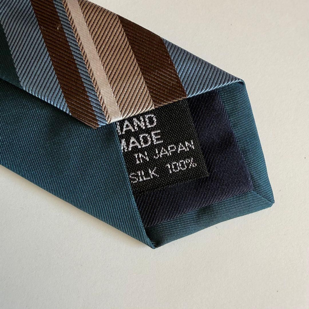 BEAMS F ビームスエフ レジメンタルシルクタイ ブルー ブラウン