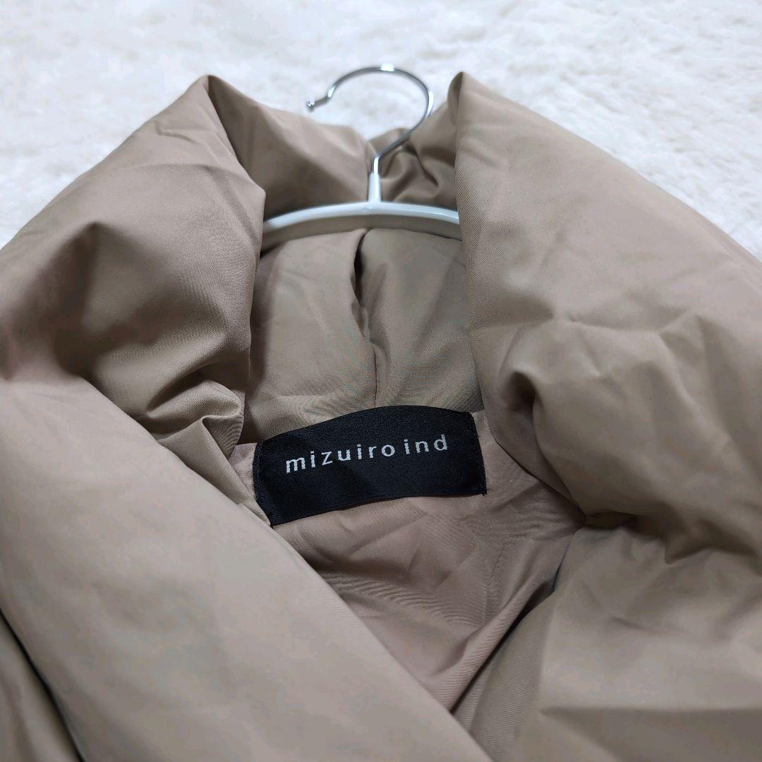 ミズイロインド　ドレープダウンコート　ダウンコート　ベージュ　美品