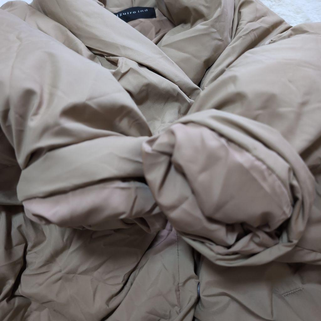 ミズイロインド　ドレープダウンコート　ダウンコート　ベージュ　美品