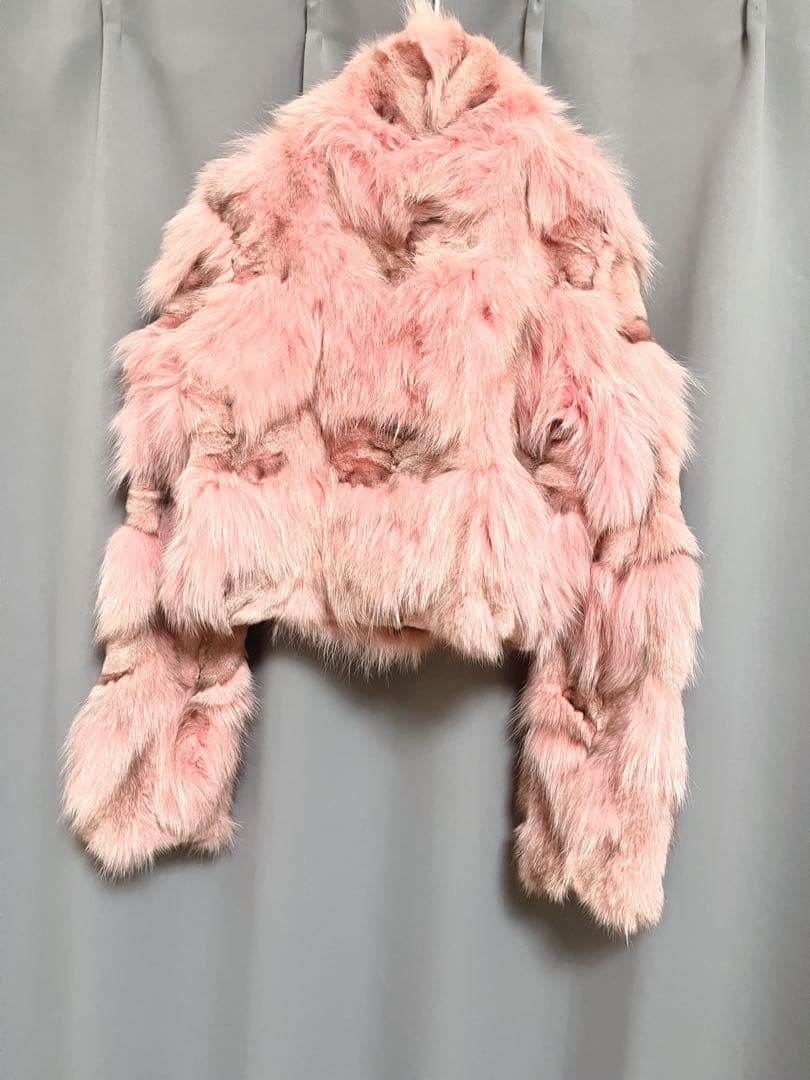 グラデーションピンクショート丈ファーコート ファージャケット y2k グランジ