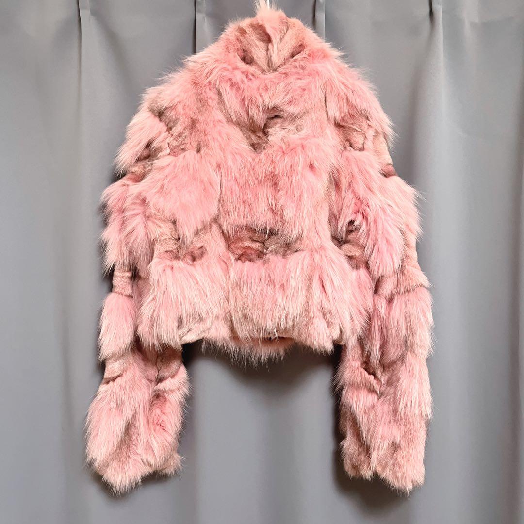 グラデーションピンクショート丈ファーコート ファージャケット y2k グランジ
