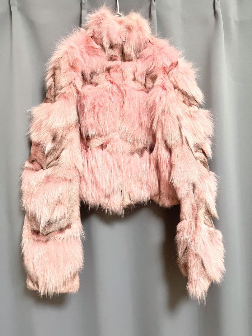グラデーションピンクショート丈ファーコート ファージャケット y2k グランジ