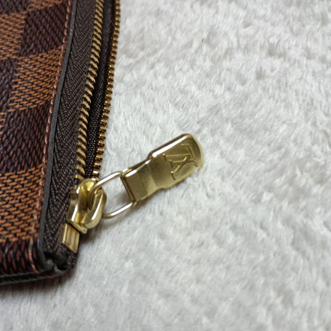 ダミエ柄キーケース ブラウン・ブラック