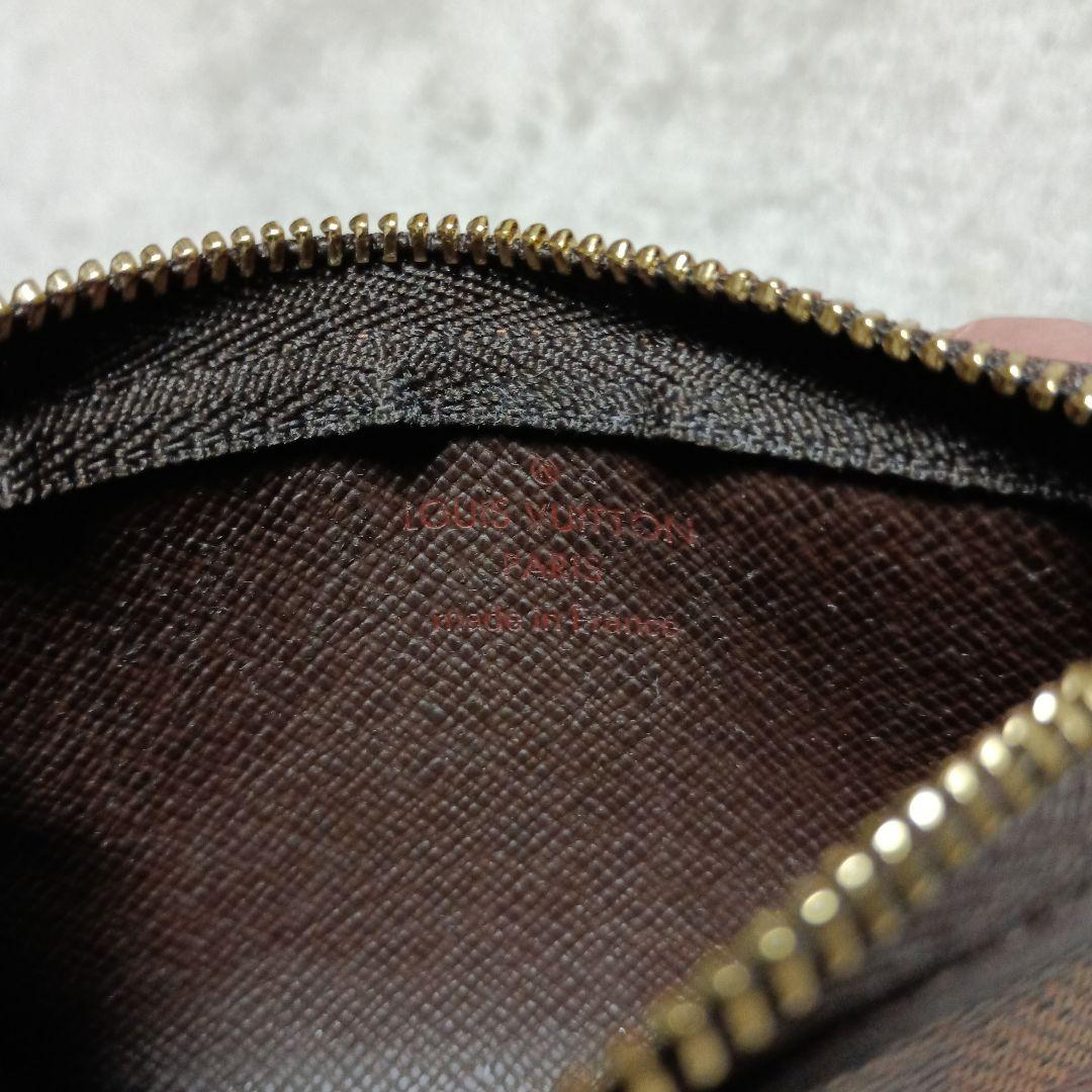 ダミエ柄キーケース ブラウン・ブラック