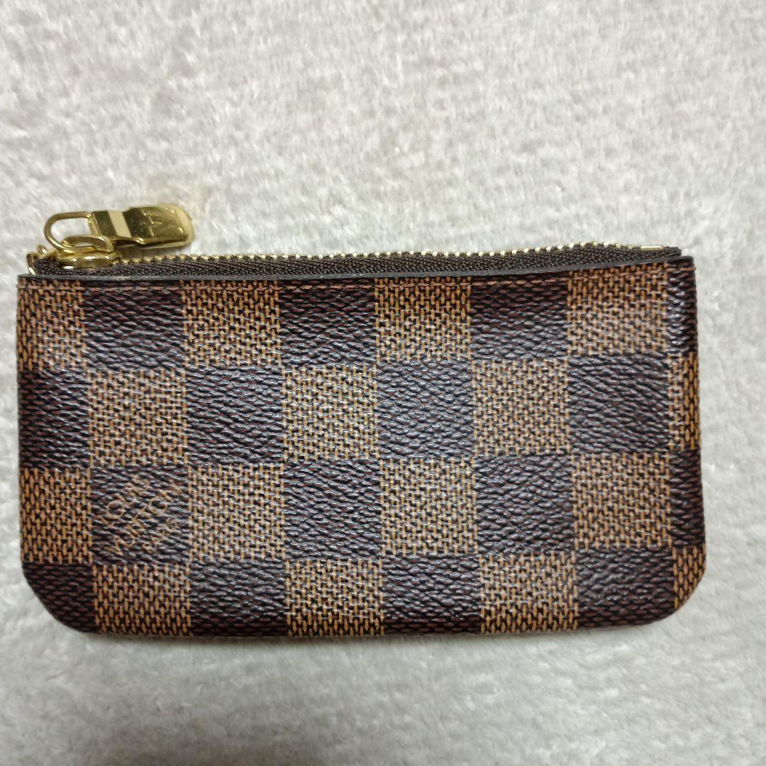 ダミエ柄キーケース ブラウン・ブラック