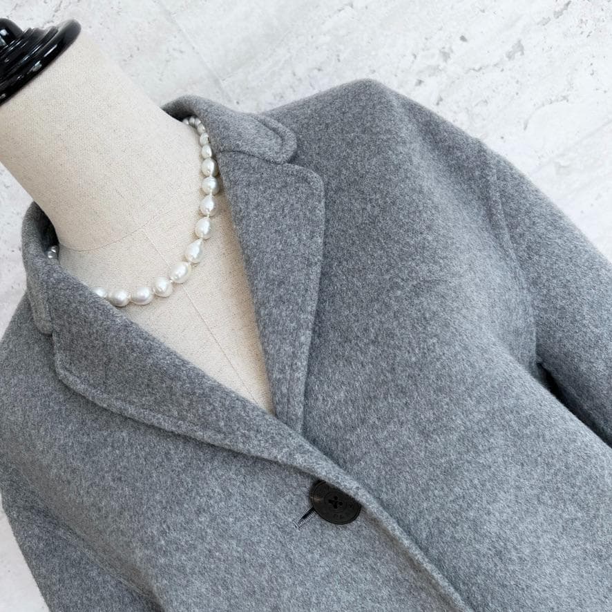 新品未使用タグ★HERMES★カシミヤダブルフェイス★ロングコート