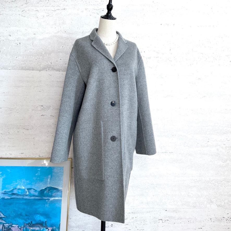 新品未使用タグ★HERMES★カシミヤダブルフェイス★ロングコート