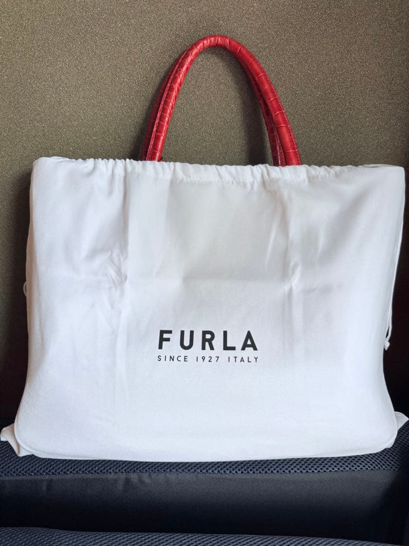 【極美品】フルラクロコ型トートバッグ赤A4収納