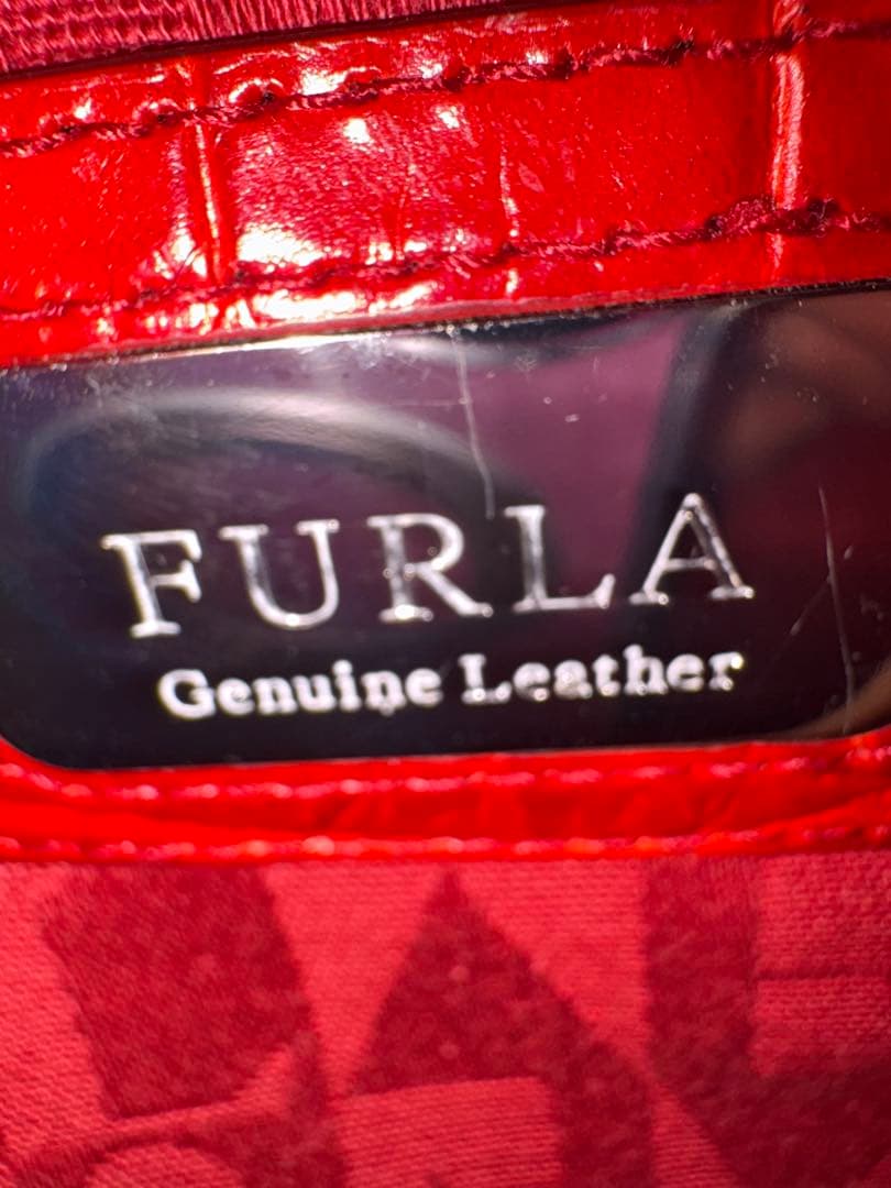 【極美品】フルラクロコ型トートバッグ赤A4収納