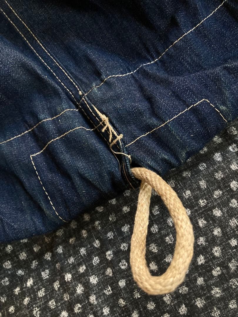 30s 40s ヴィンテージ デニム ランドリーバッグ 真紺 ARMY NAVY