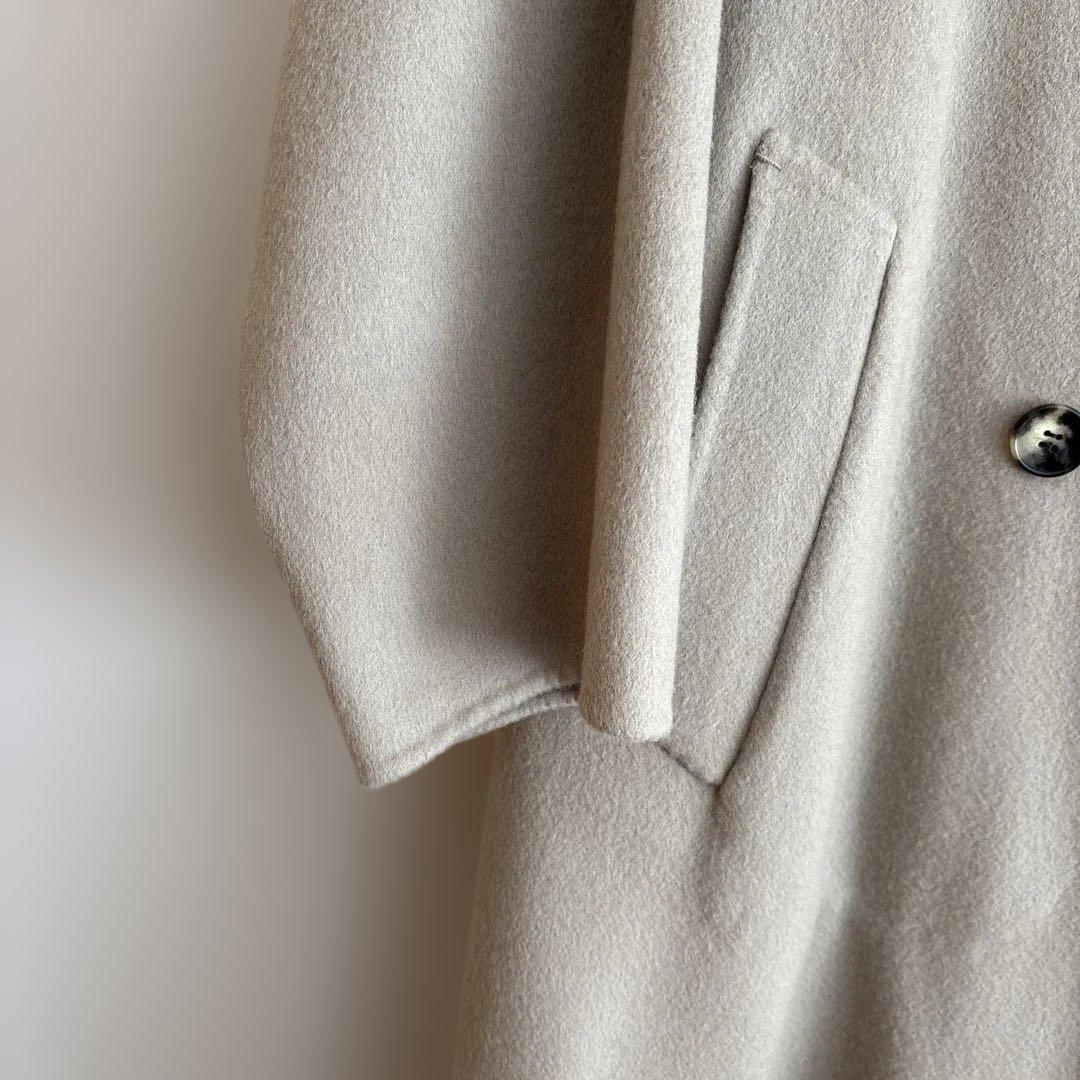 未使用品　ベージュ ダブルブレスト ロングコート