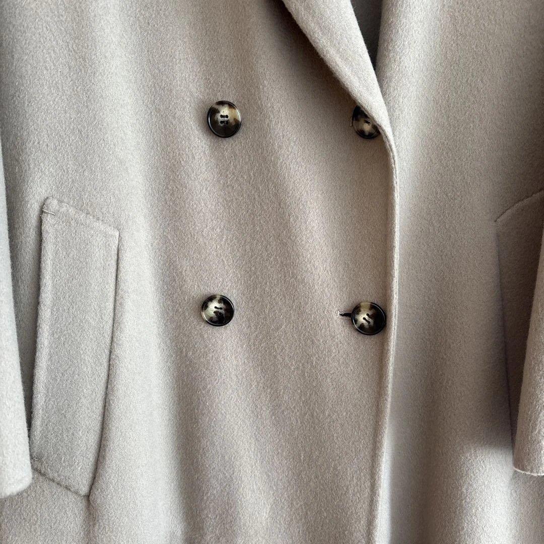 未使用品　ベージュ ダブルブレスト ロングコート