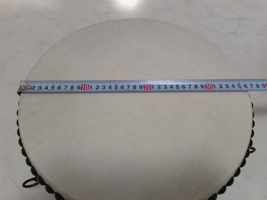 美品 1尺2寸 直径36cm×厚さ16cm 台付 バチ付 和太鼓 平胴太鼓 本皮