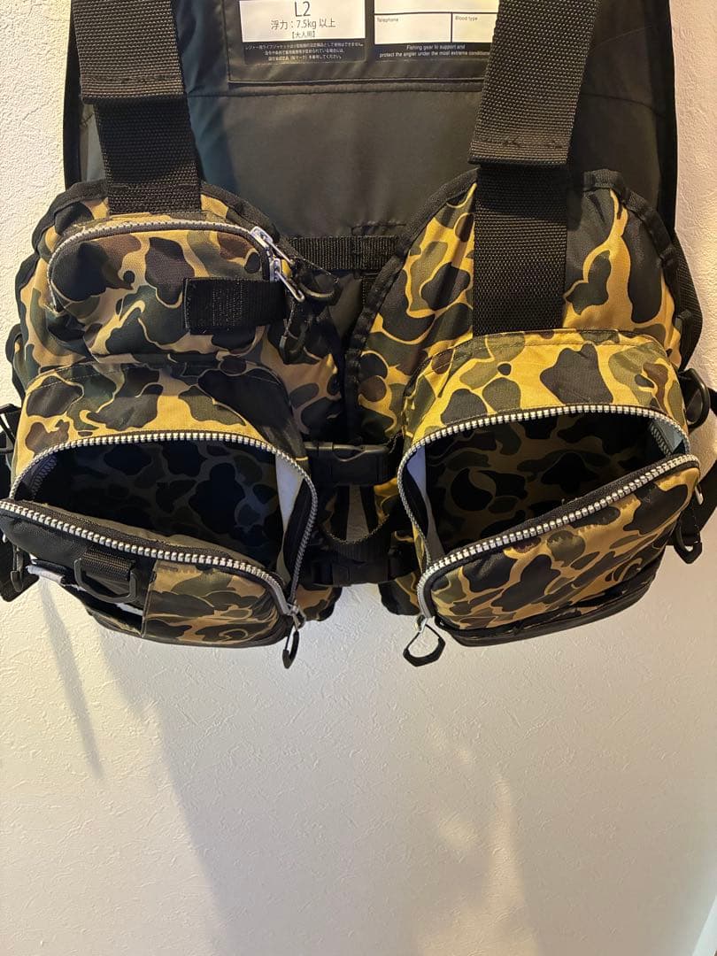 【美品】SHIMANO カモフラージュ ライフジャケット L2