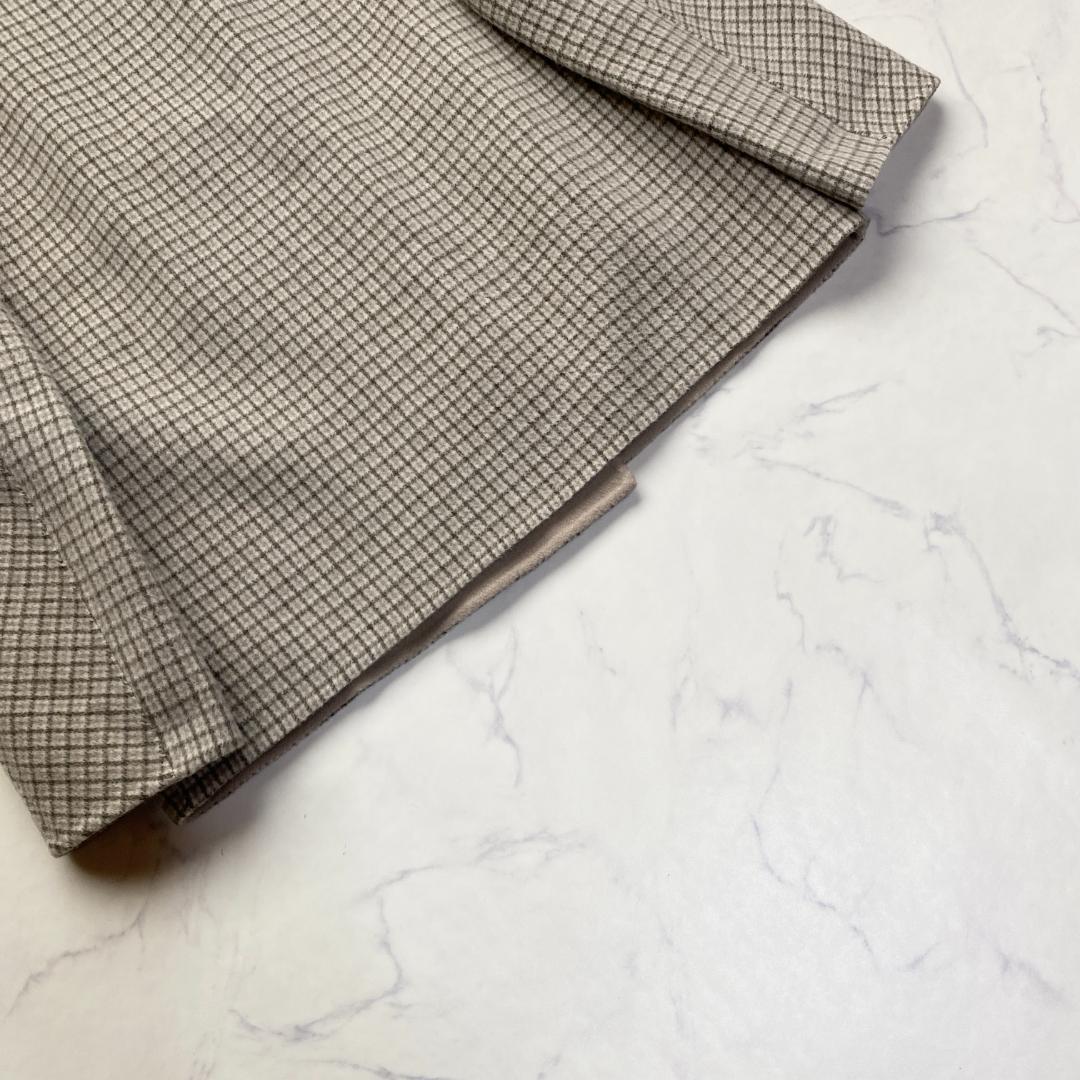 美品✨22AW セオリーリュクス 格子柄 リバー カシミヤ混ショートコート38