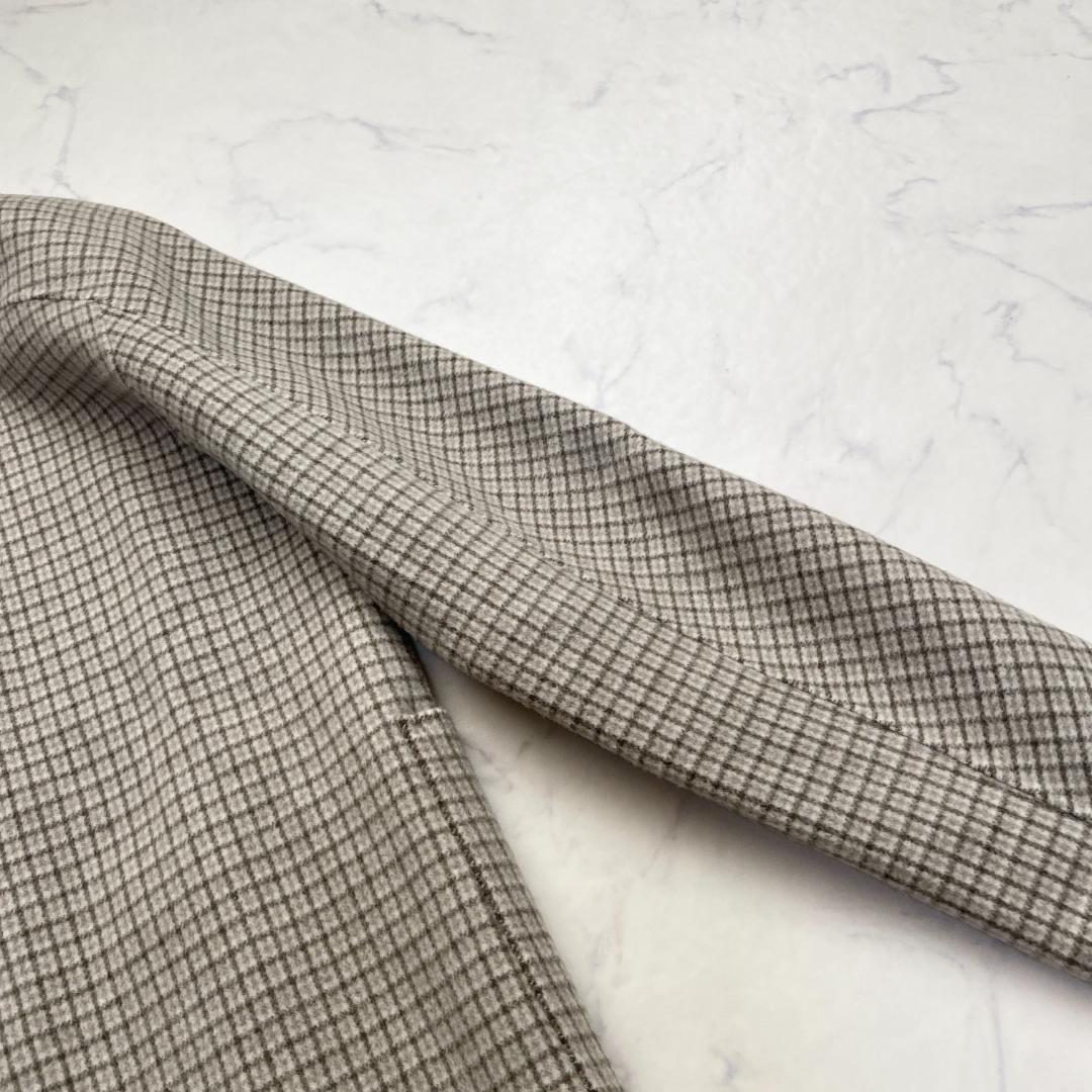 美品✨22AW セオリーリュクス 格子柄 リバー カシミヤ混ショートコート38