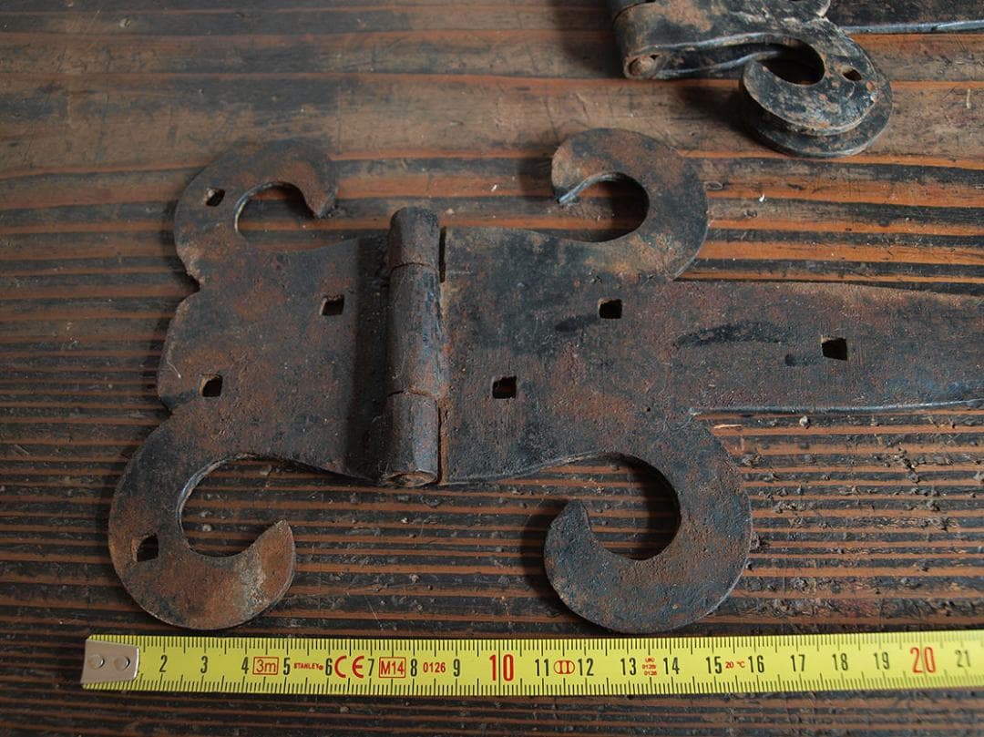 Heart_____錆びた鉄の古いちょうつがい 1組 39cm/J680