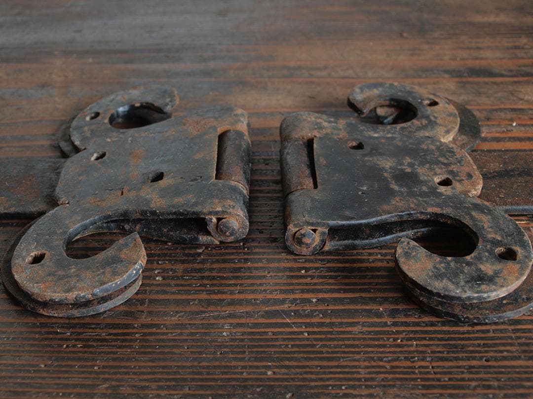 Heart_____錆びた鉄の古いちょうつがい 1組 39cm/J680