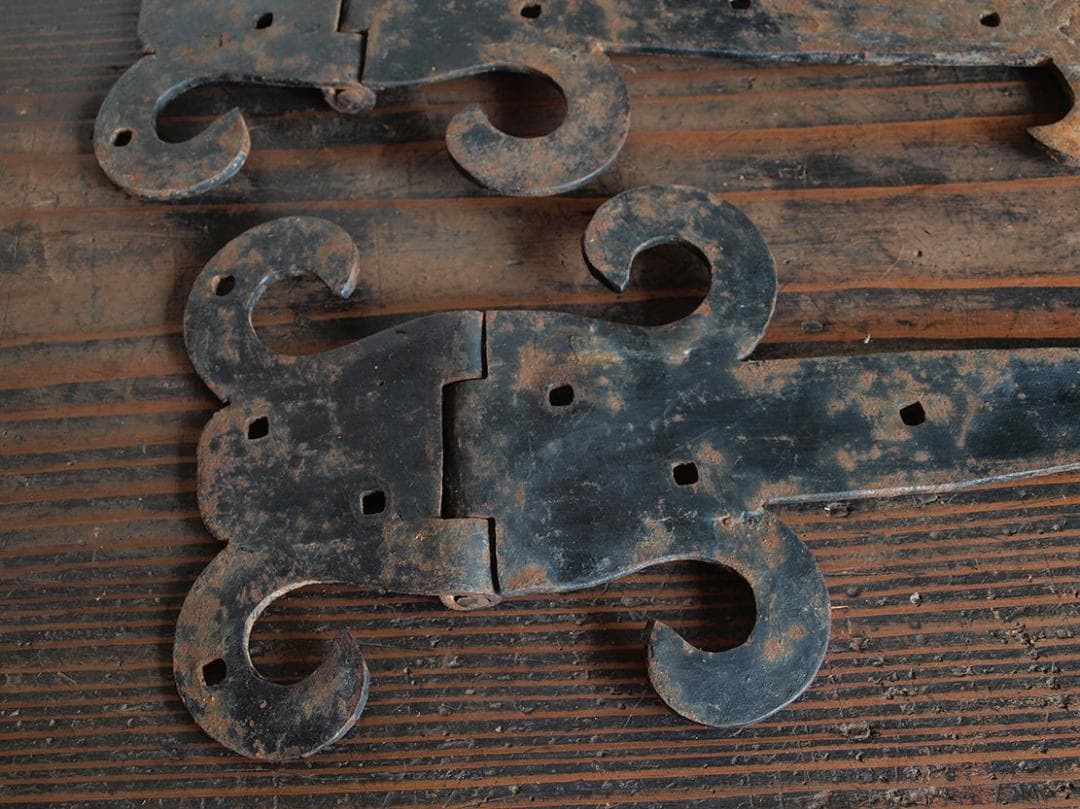 Heart_____錆びた鉄の古いちょうつがい 1組 39cm/J680