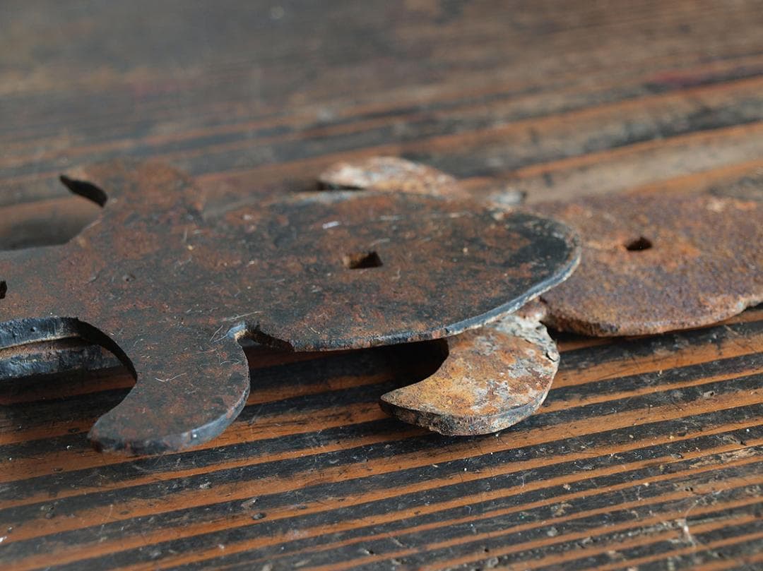 Heart_____錆びた鉄の古いちょうつがい 1組 39cm/J680