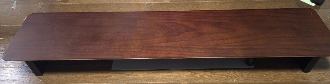 amesoba 木製 デスクシェルフ(ダークウォールナット/パーツ：ブラック