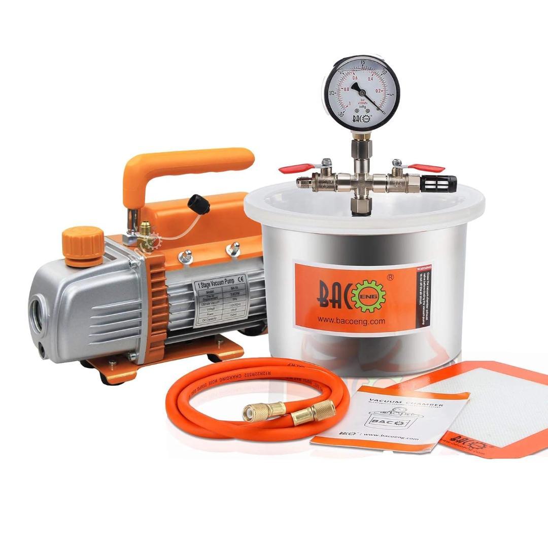 【開封・未使用】BACOENG 5.7L 真空チャンバー 真空脱泡器100V