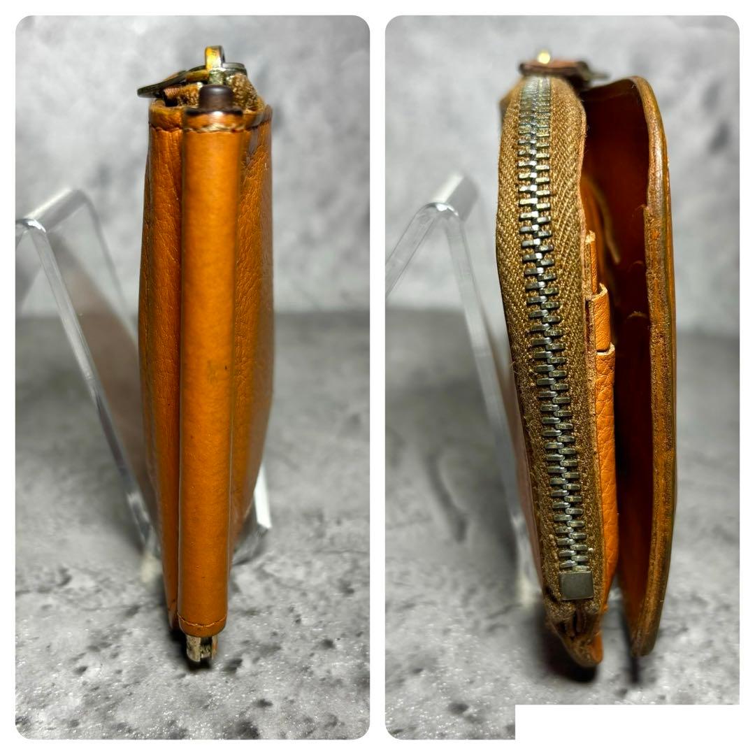 【マネークリップ！】イルビゾンテ ジップケース付 レザー 明茶 カード収納