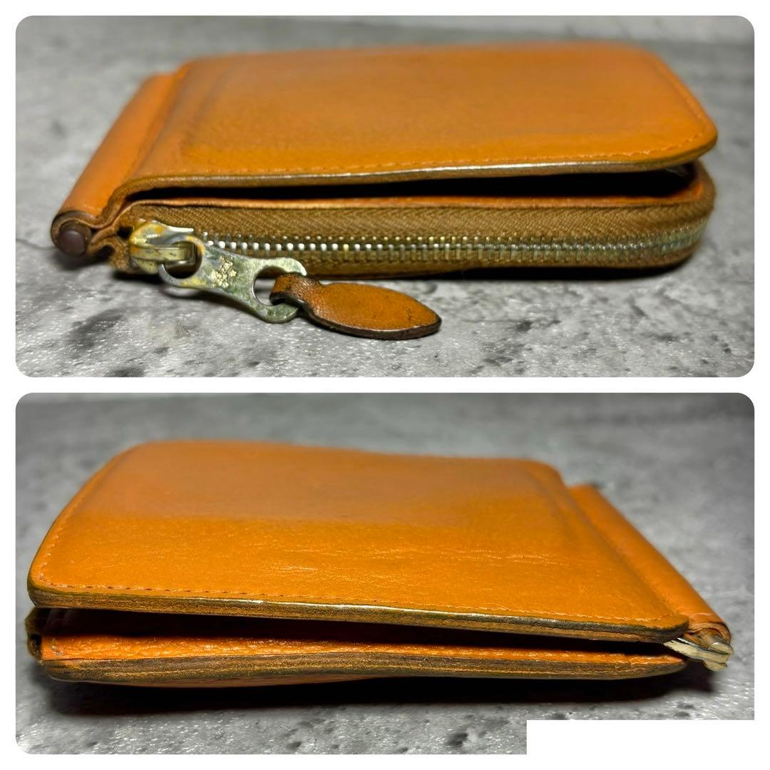 【マネークリップ！】イルビゾンテ ジップケース付 レザー 明茶 カード収納