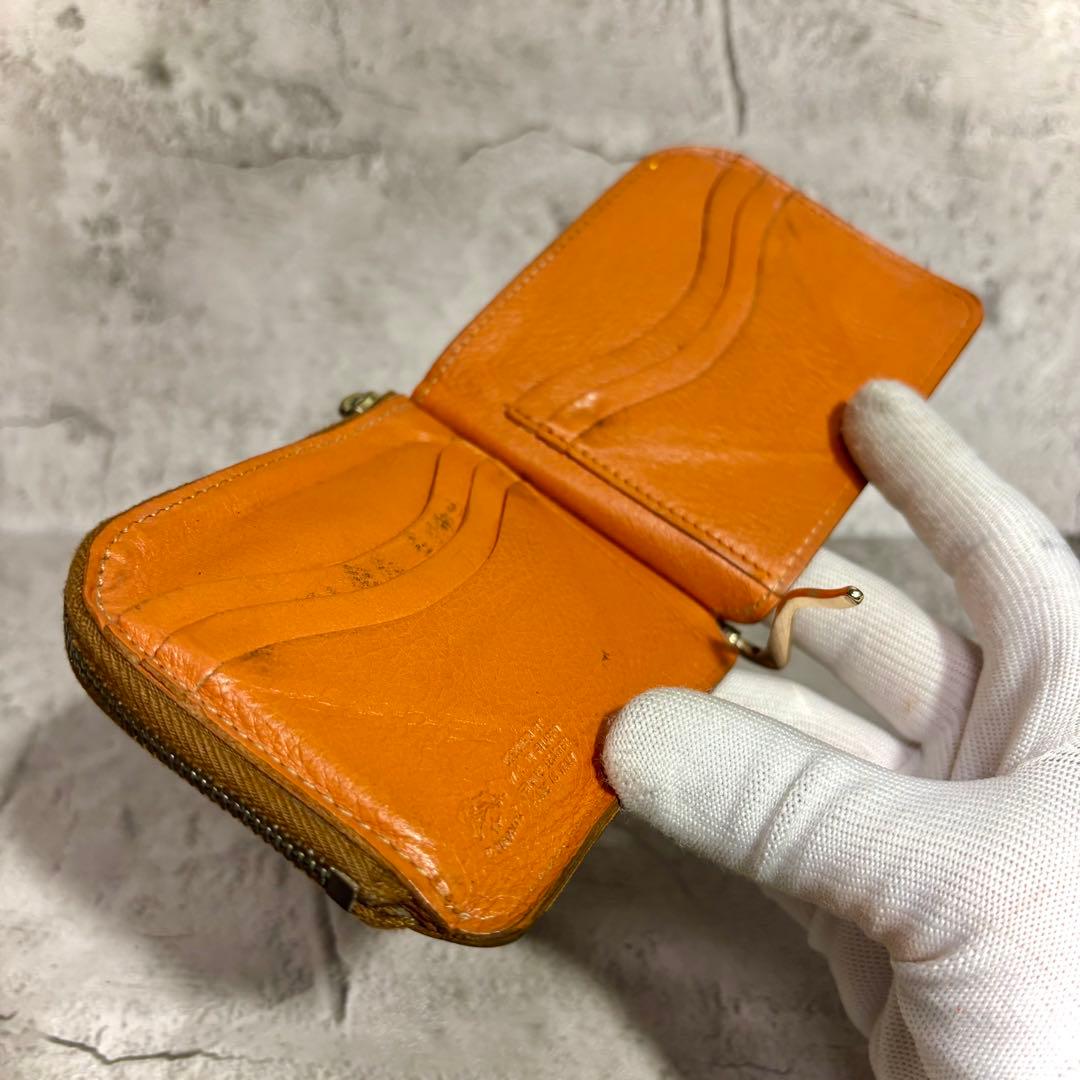 【マネークリップ！】イルビゾンテ ジップケース付 レザー 明茶 カード収納