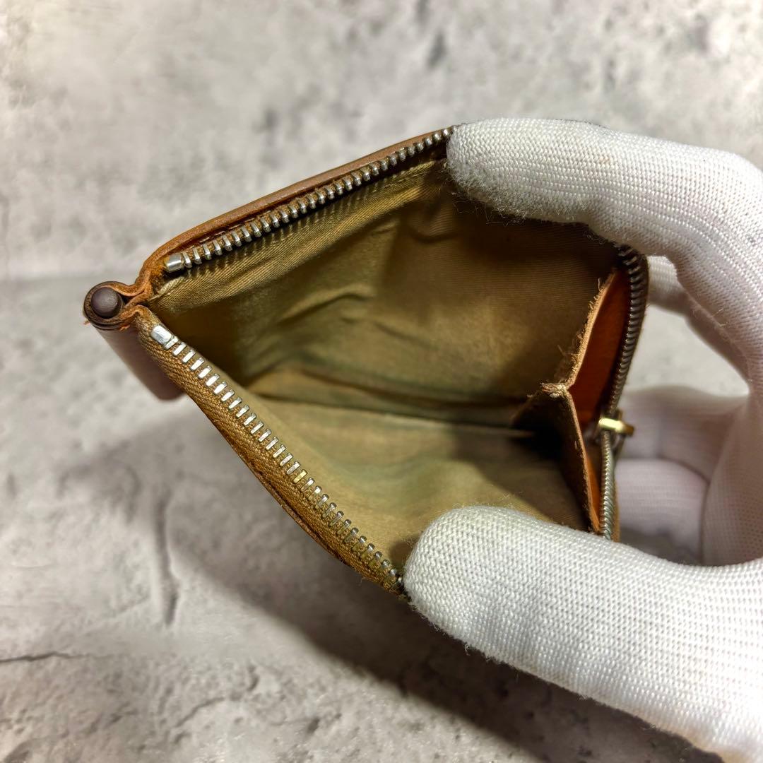 【マネークリップ！】イルビゾンテ ジップケース付 レザー 明茶 カード収納